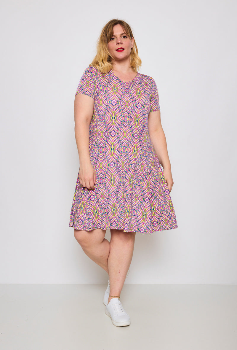 Plus Size Flared printed dress