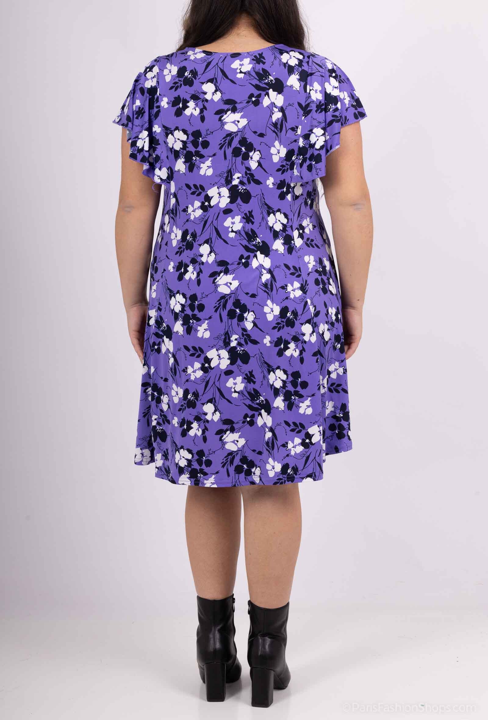 Plus Size Blommig Flared Klänning