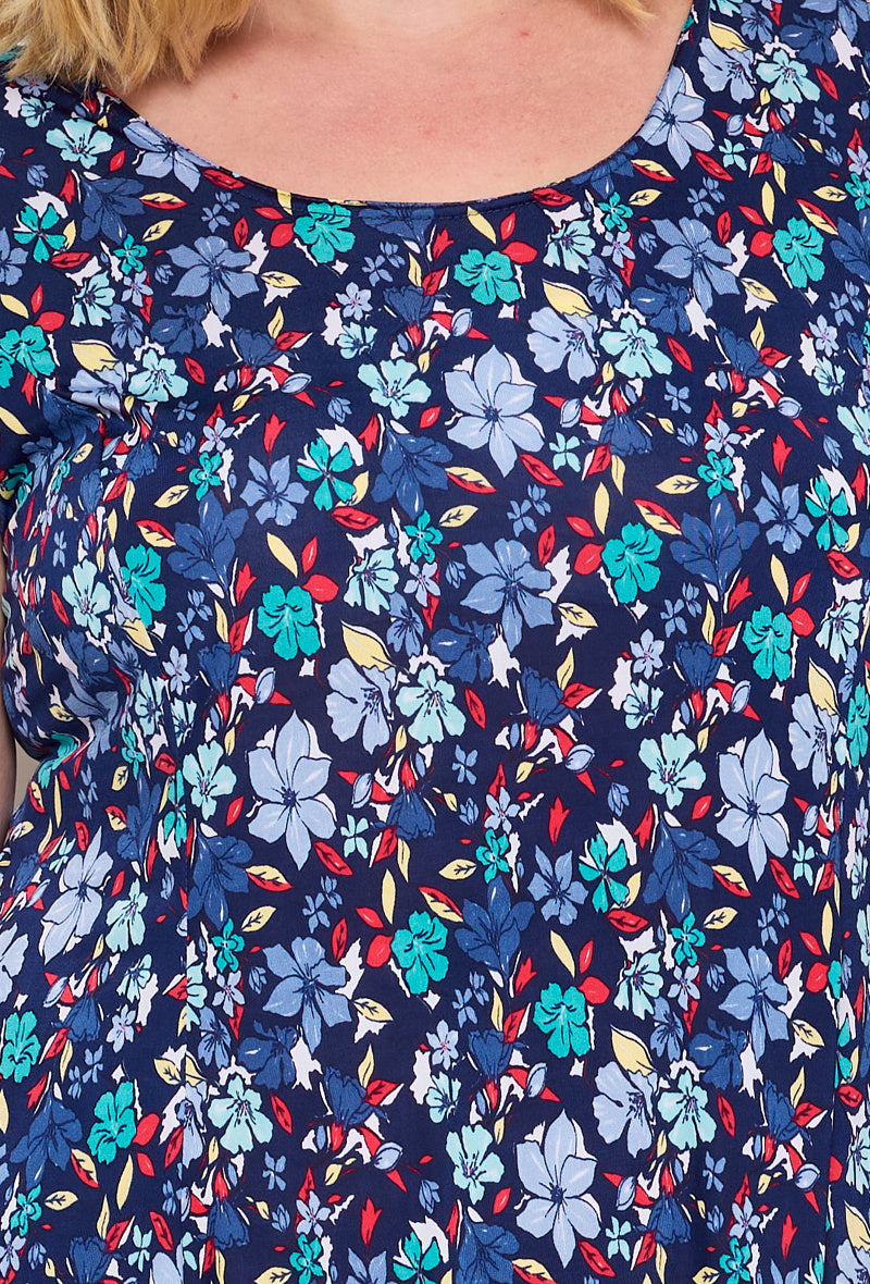 Plus Size Flared Printed Dress