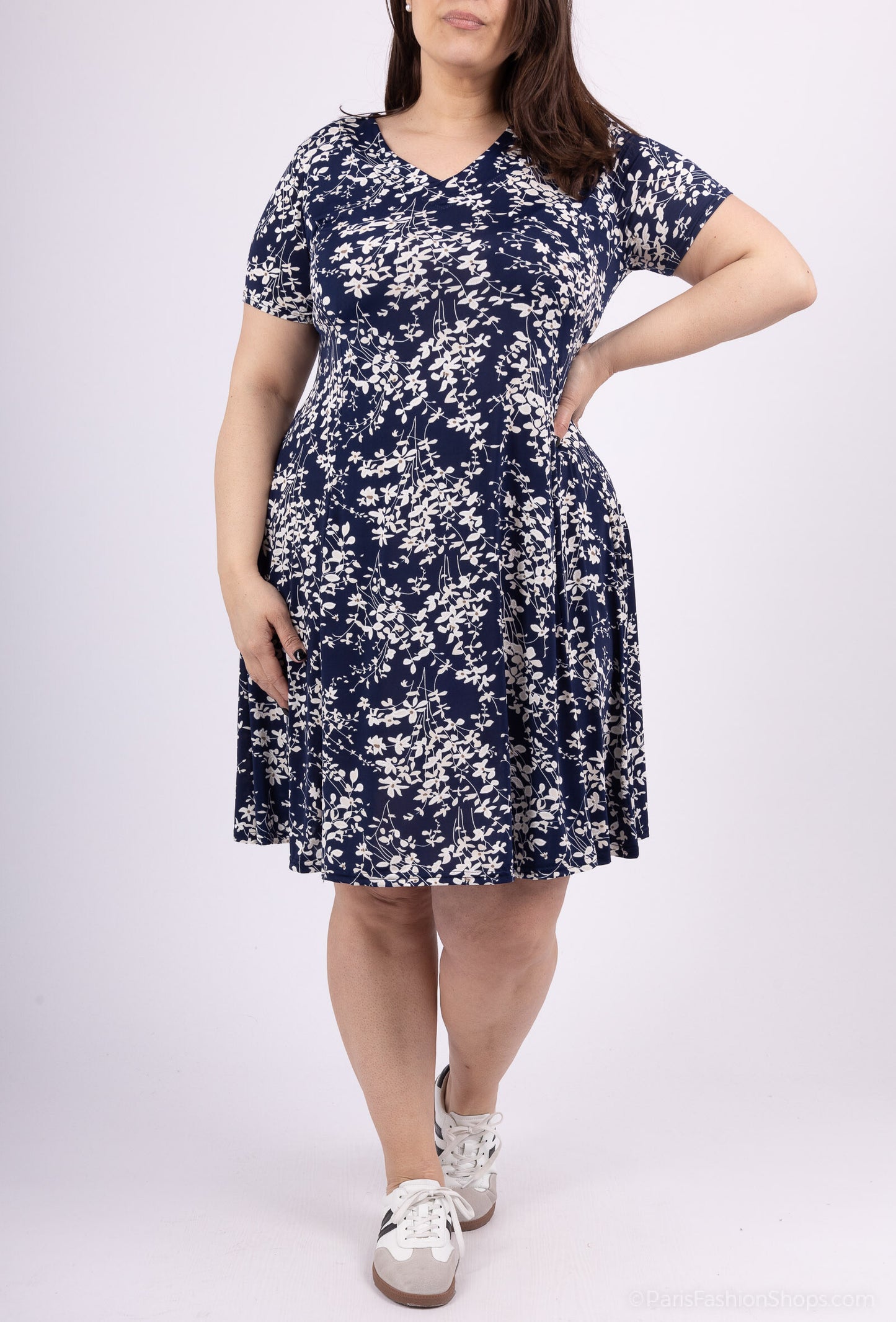 Plus Size Flared printed dress