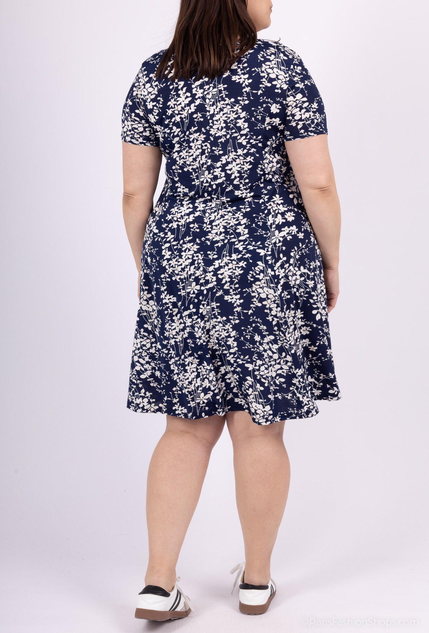 Plus Size Flared Printed Dress