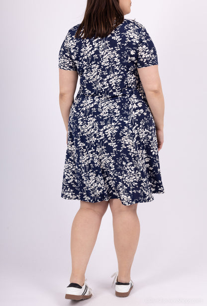 Plus Size Flared Printed Dress