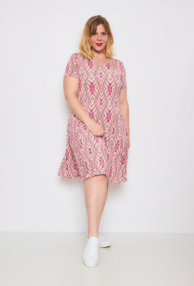 Plus Size Flared printed dress