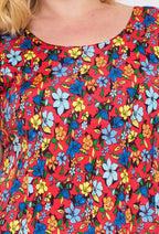 Plus Size Flared Printed Dress