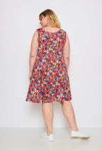 Plus Size Flared Printed Dress