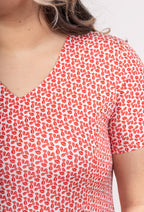 Plus Size Flared Printed Dress