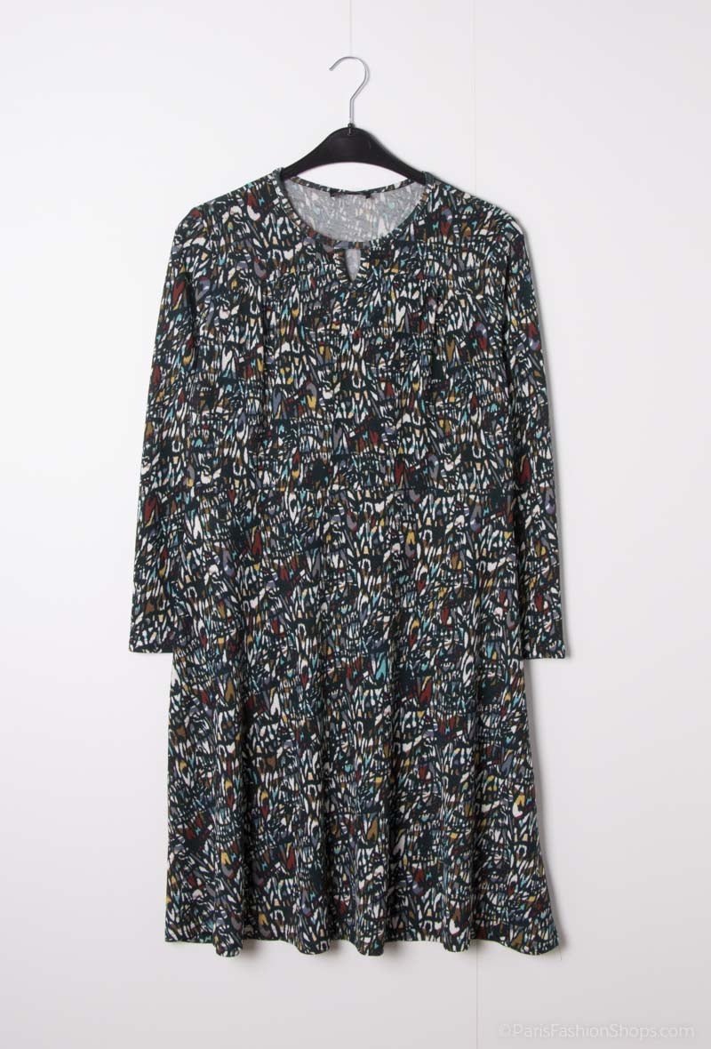 Plus Size Flared Printed Dress