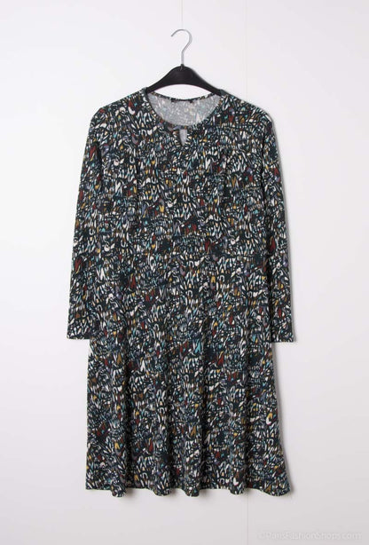 Plus Size Flared Printed Dress