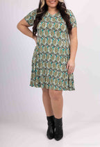 Plus Size Flared printed dress