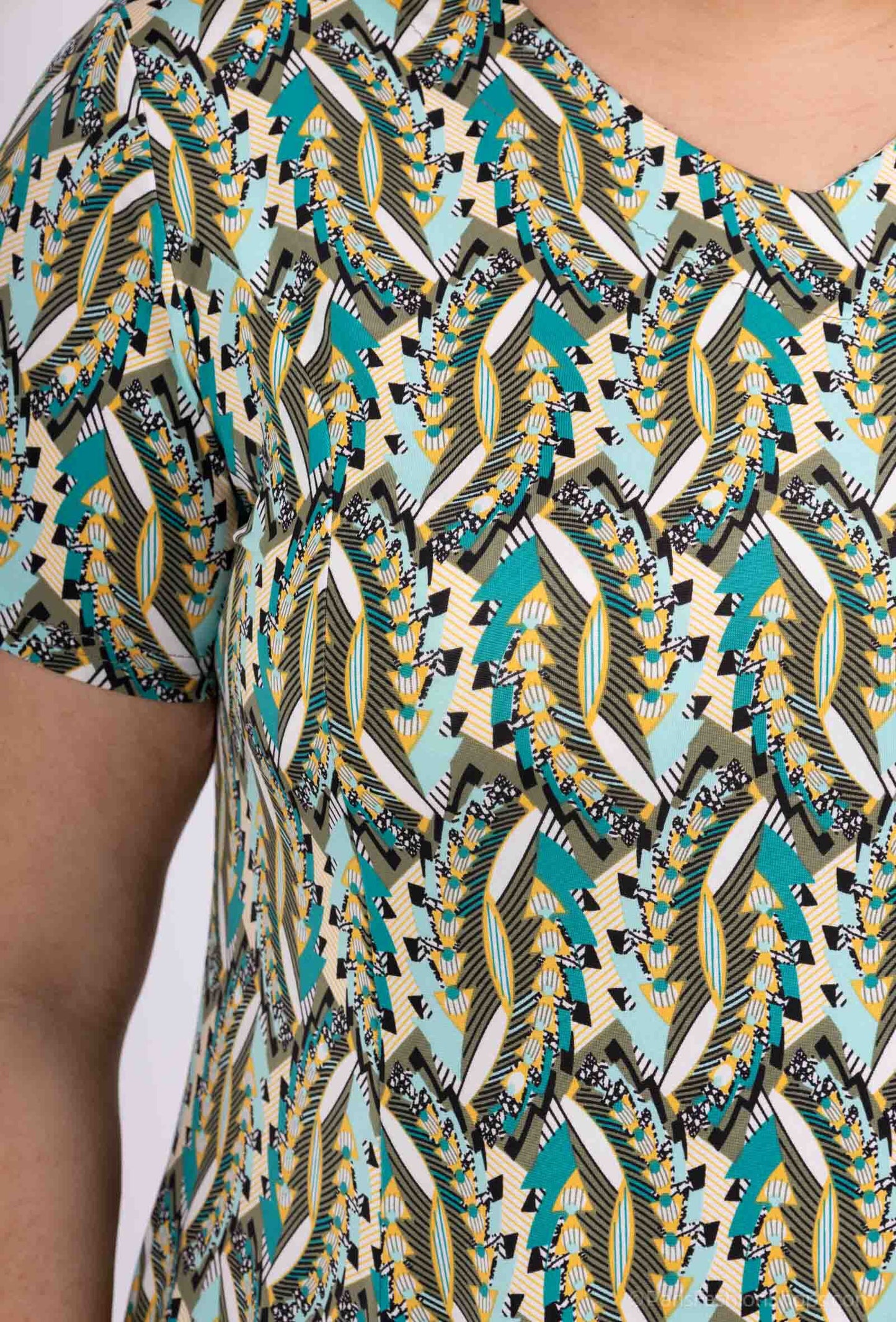 Plus Size Flared Printed Dress