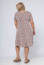 Plus Size Flared Printed Dress