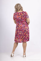 Plus Size Flared Printed Dress