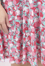Plus Size Flared Printed Dress