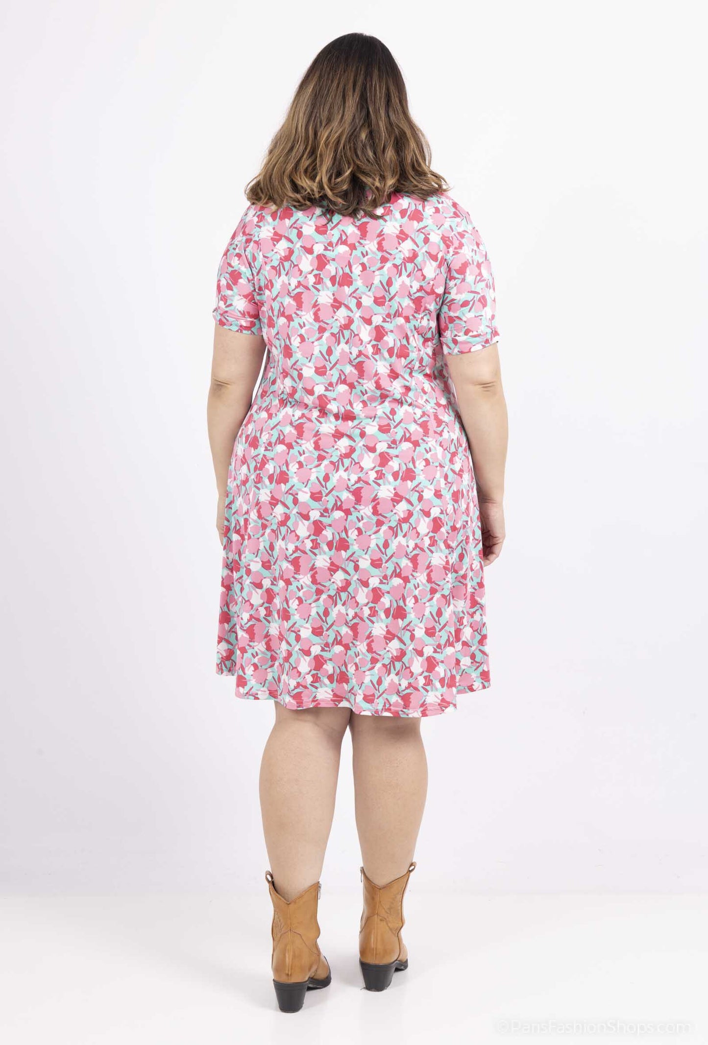 Plus Size Flared Printed Dress