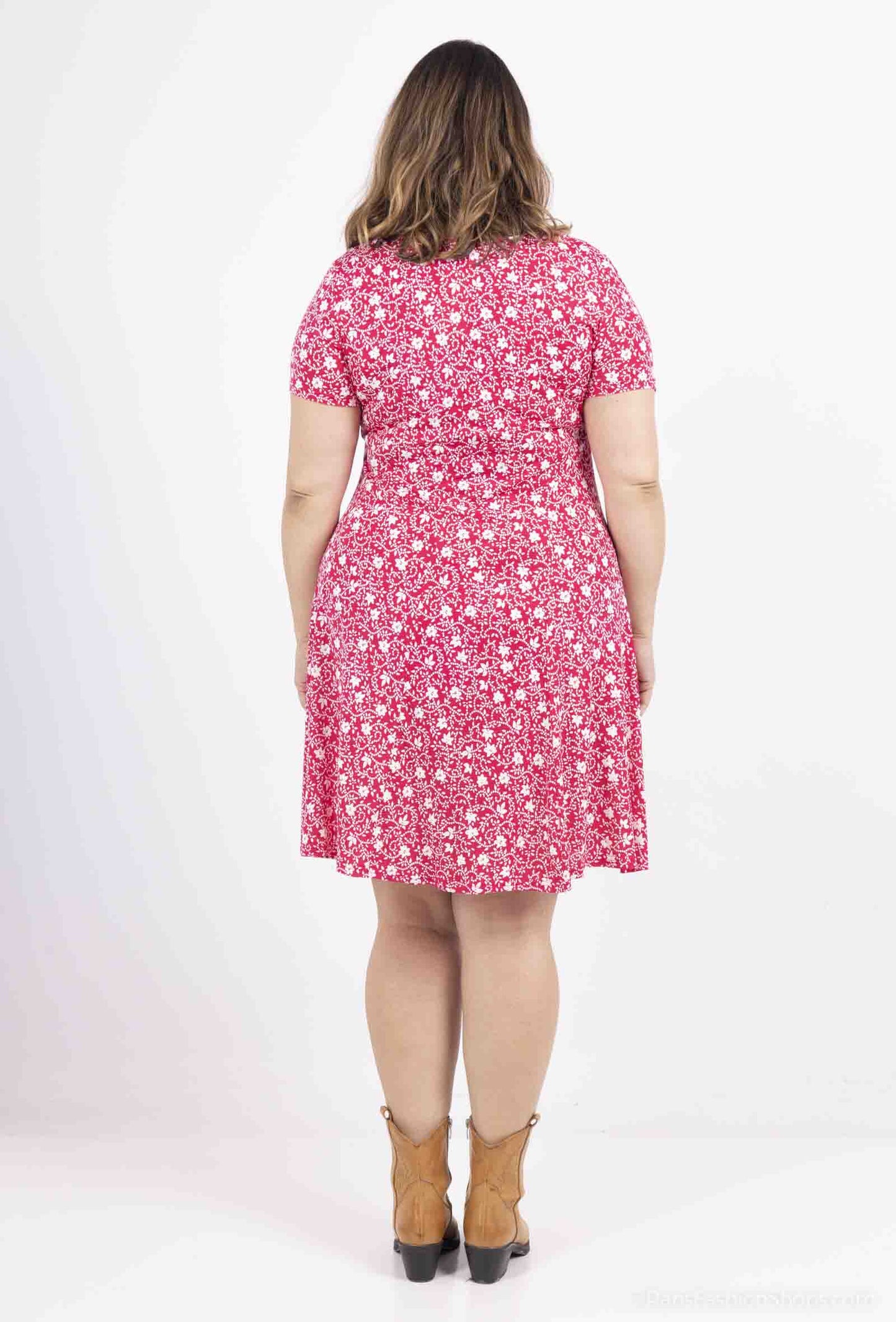 Plus Size Flared Printed Dress