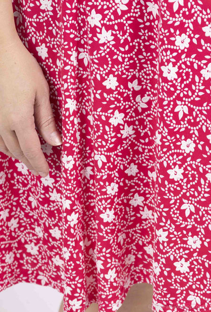 Plus Size Flared Printed Dress