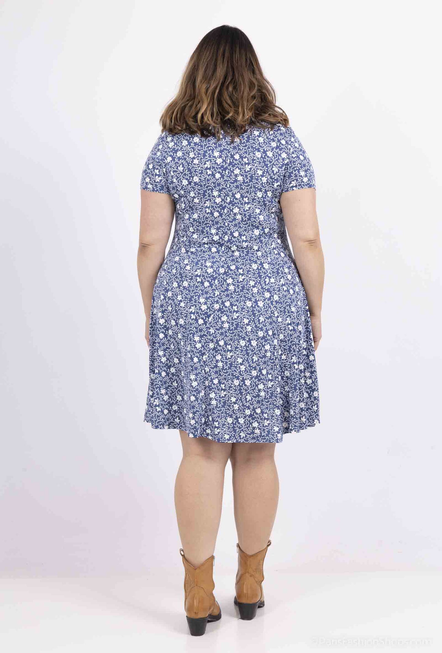Plus Size Flared Printed Dress