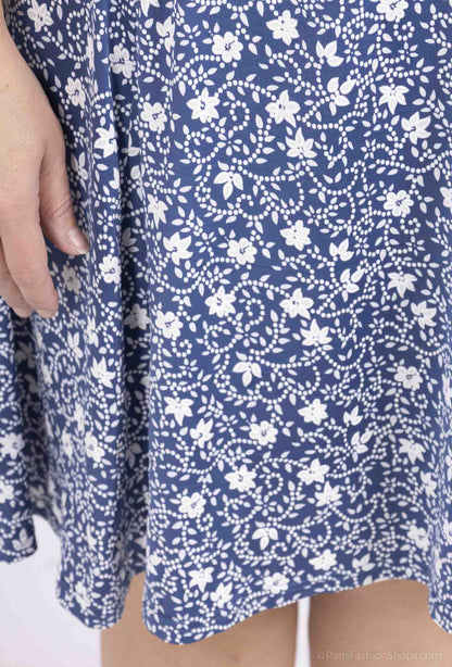 Plus Size Flared Printed Dress