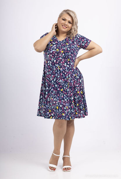 Plus Size Flared printed dress