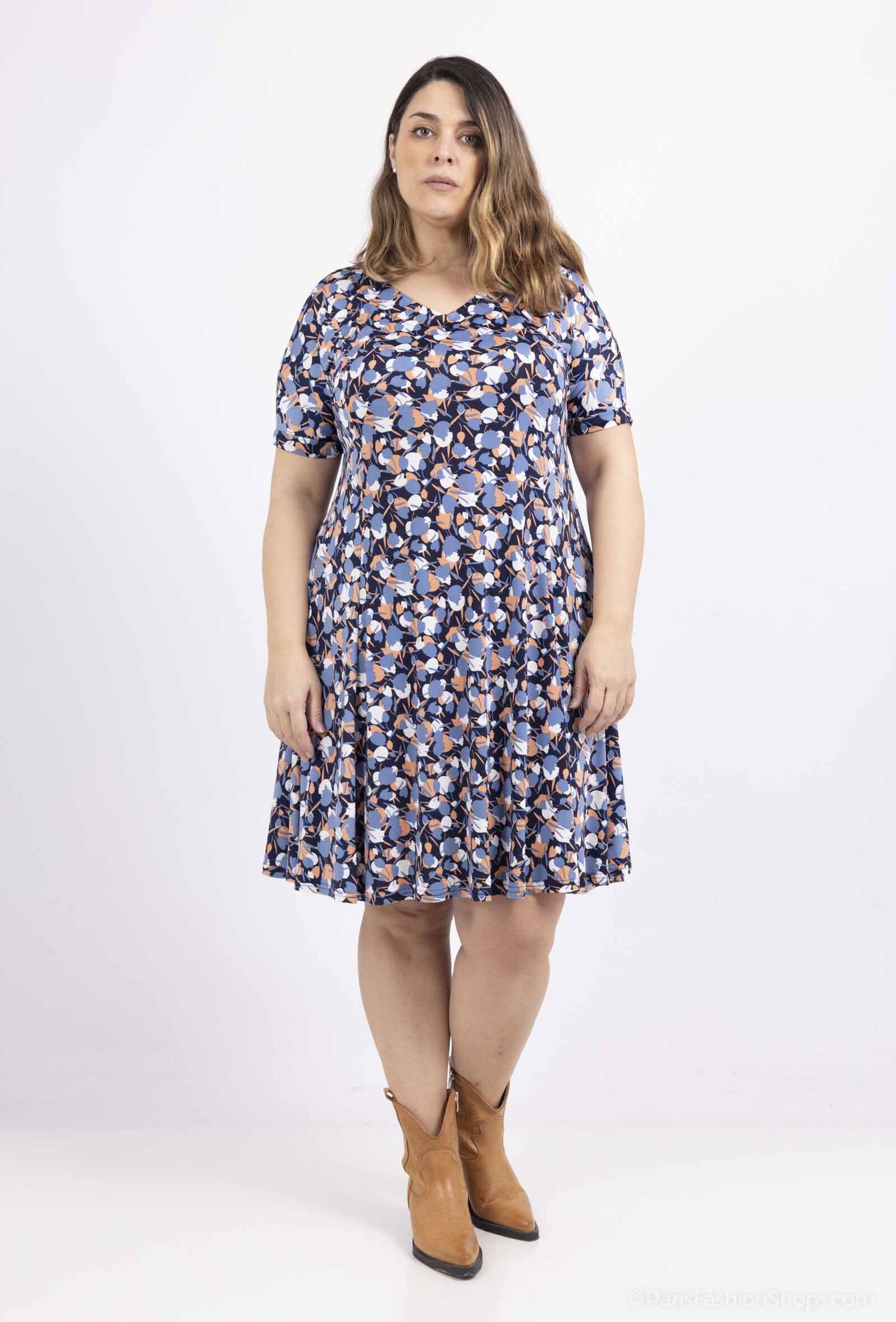Plus Size Flared printed dress