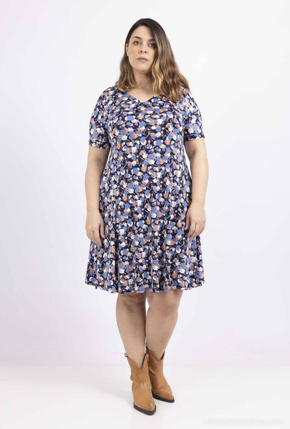 Plus Size Flared printed dress
