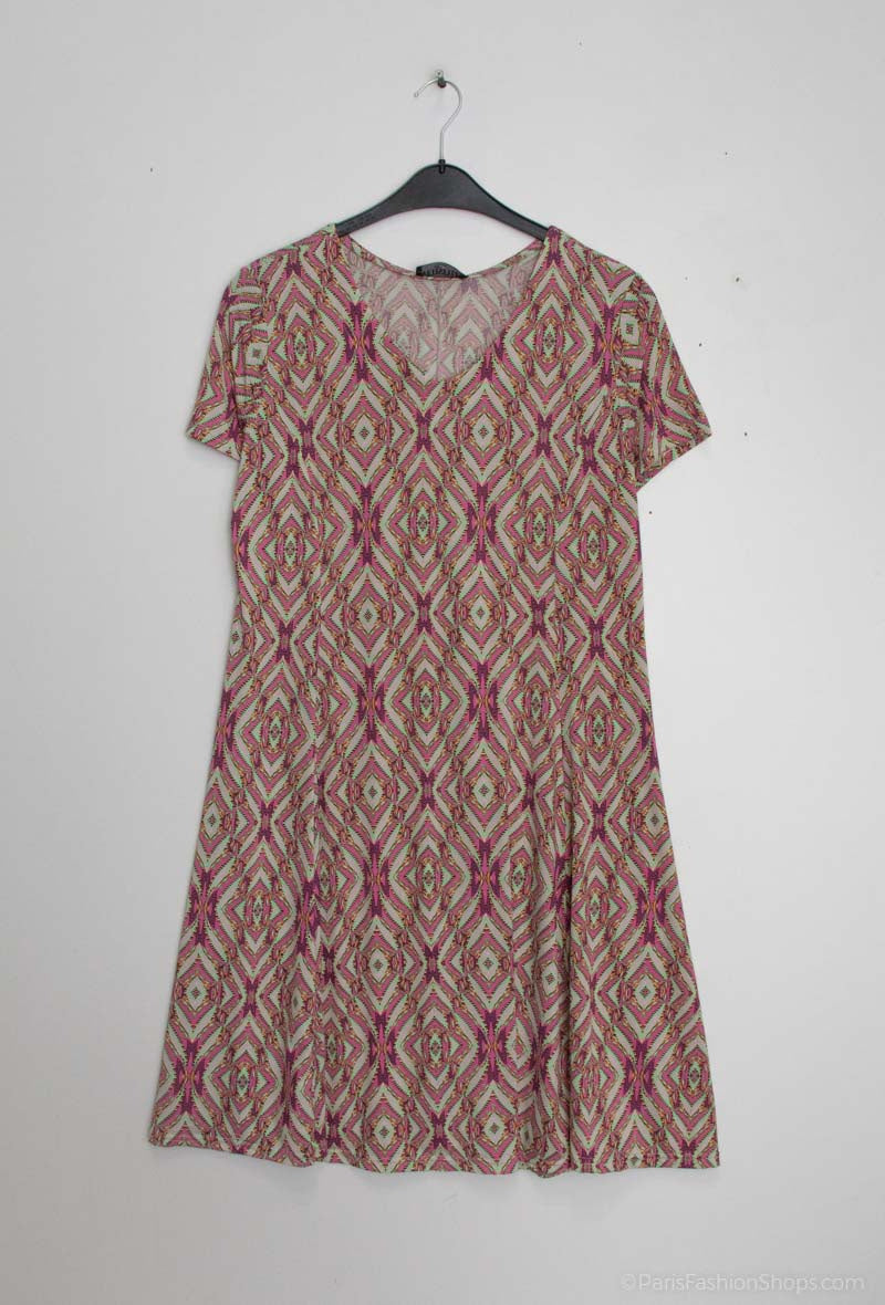 Plus Size Flared printed dress