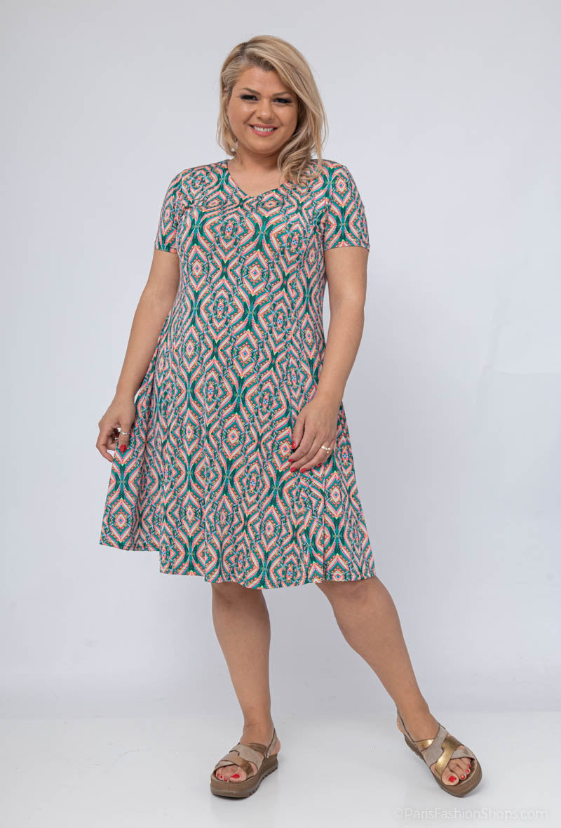 Plus Size Flared printed dress