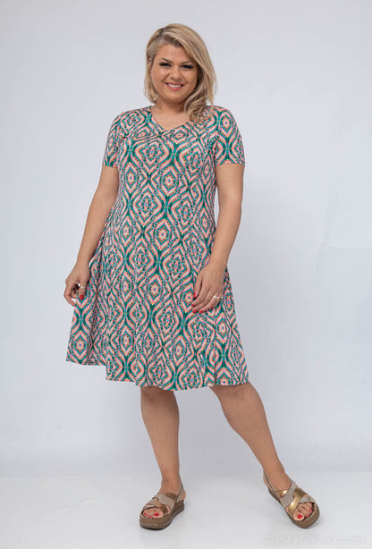 Plus Size Flared printed dress