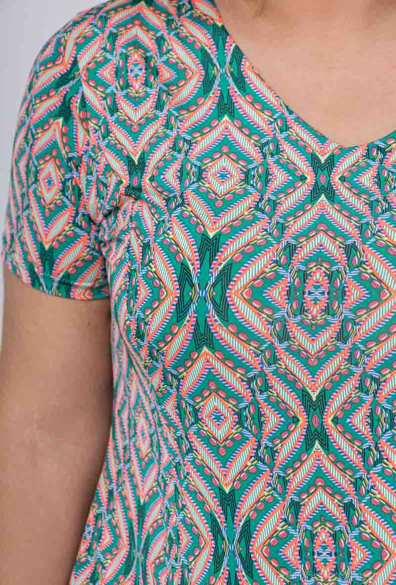 Plus Size Flared Printed Dress