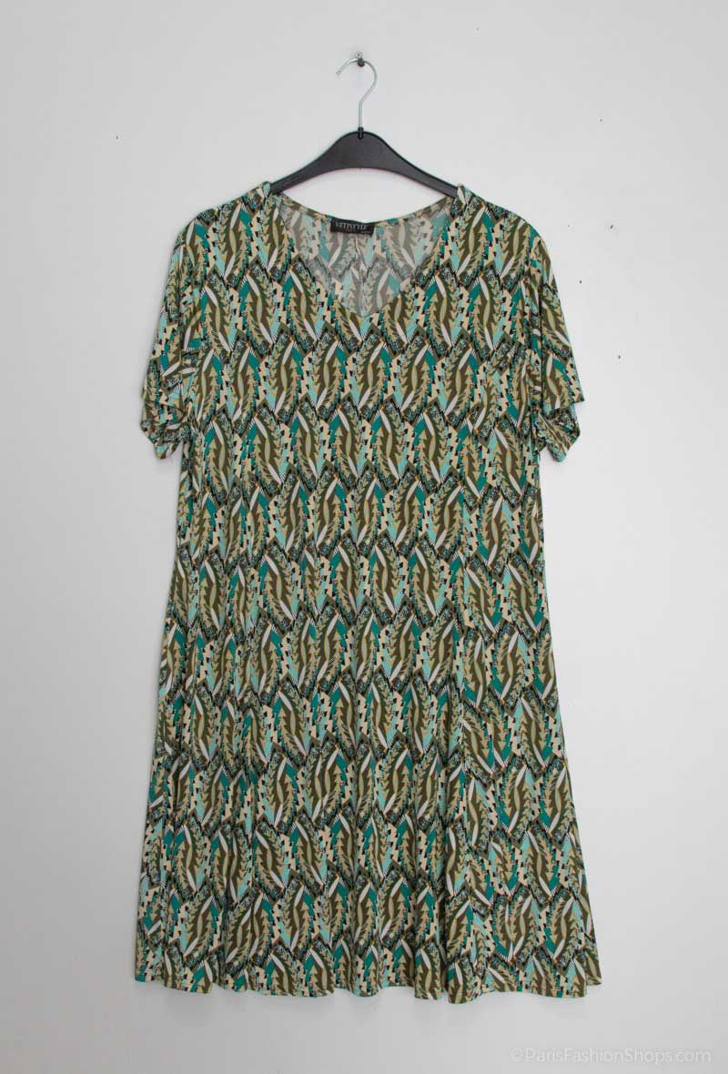 Plus Size Flared printed dress
