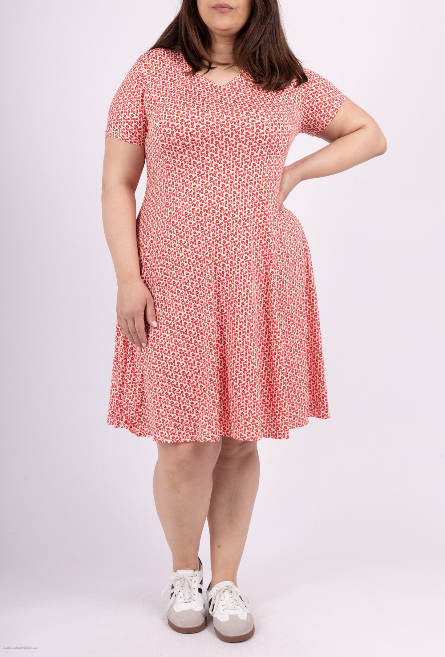 Plus Size Facked printed dress
