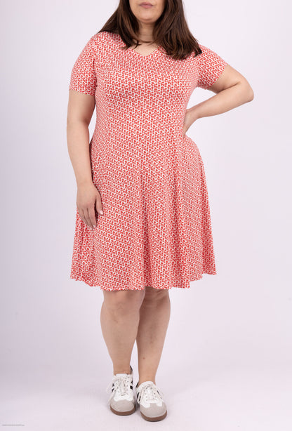 Plus Size Facked printed dress