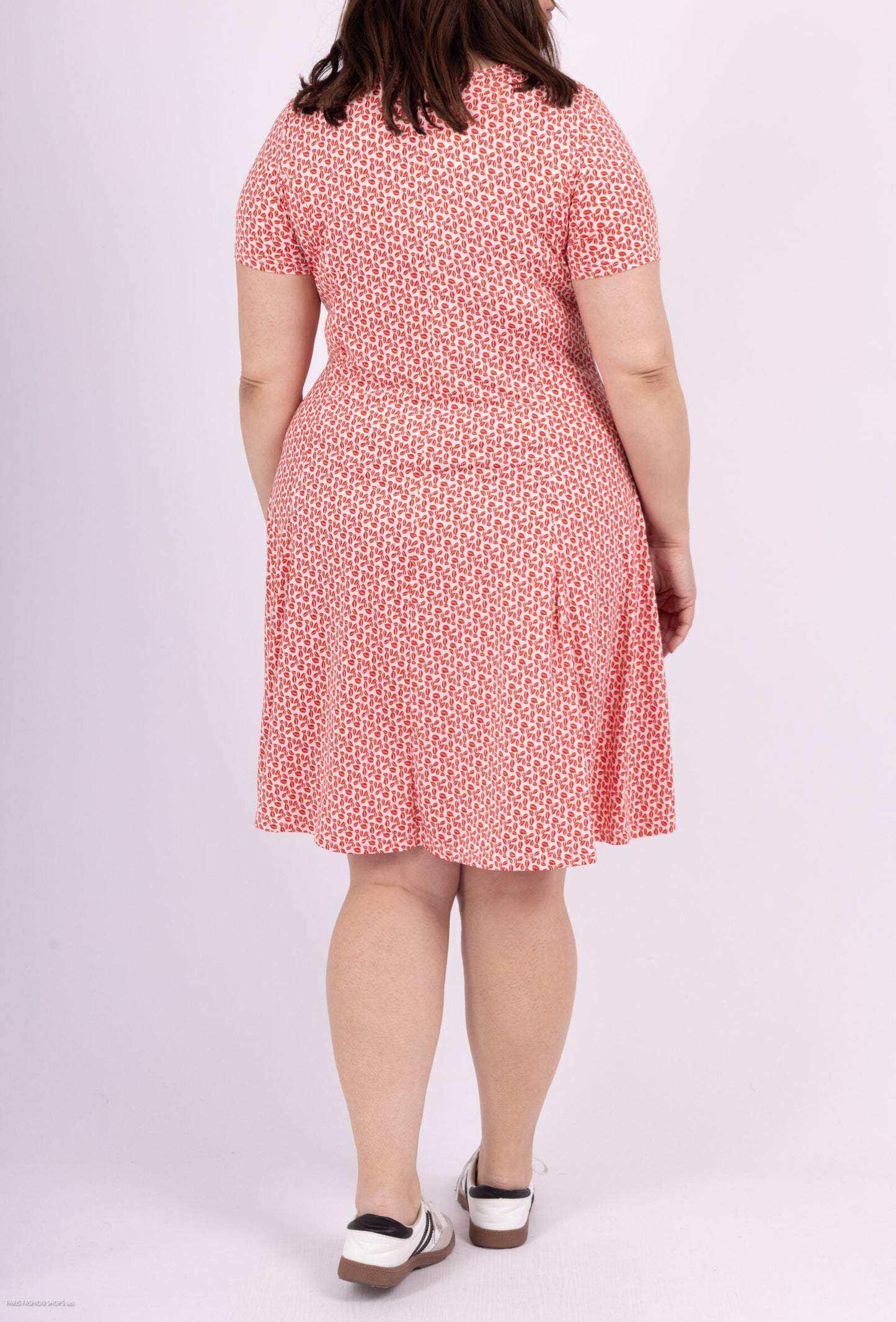 Plus Size Facked Tryckt Klänning