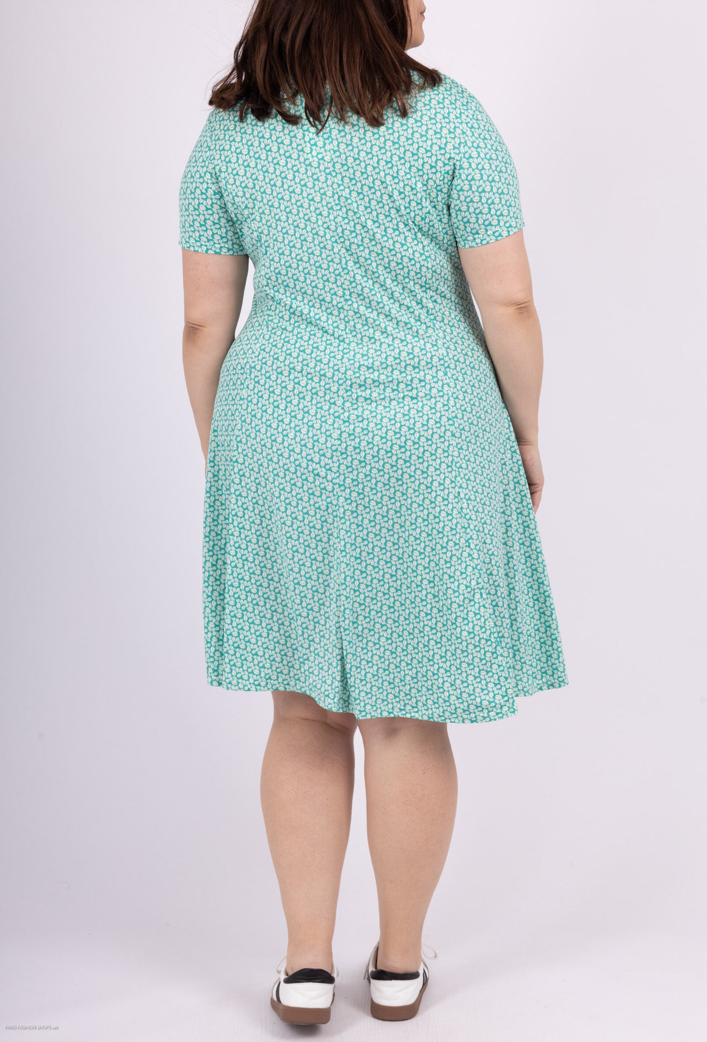 Plus Size Facked Tryckt Klänning
