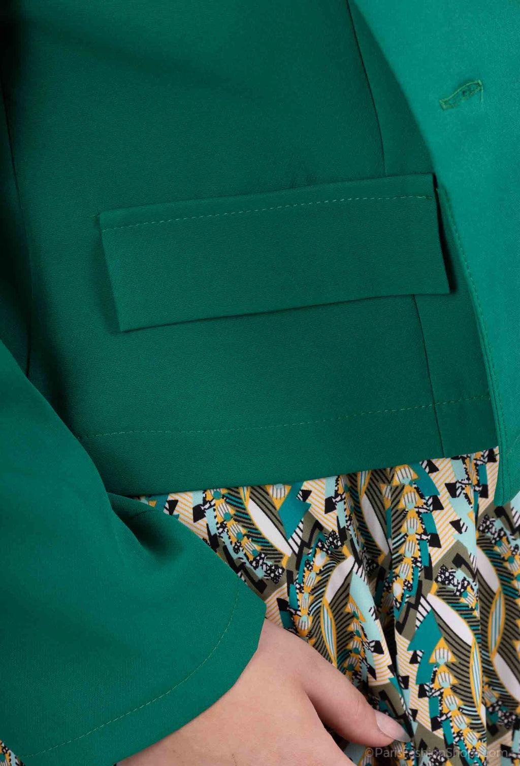 Plus Size Vase Mönstrad Klänning med Jacka Set