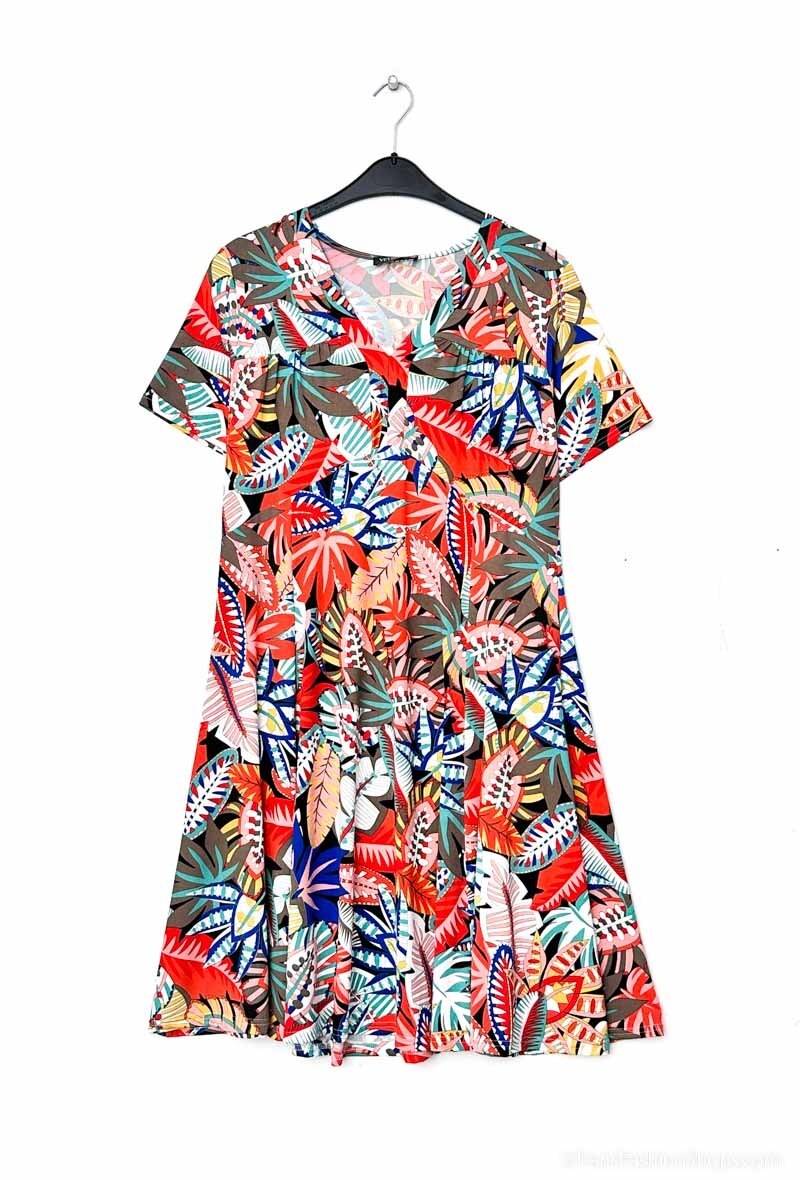 Plus Size Mönstrad Klänning