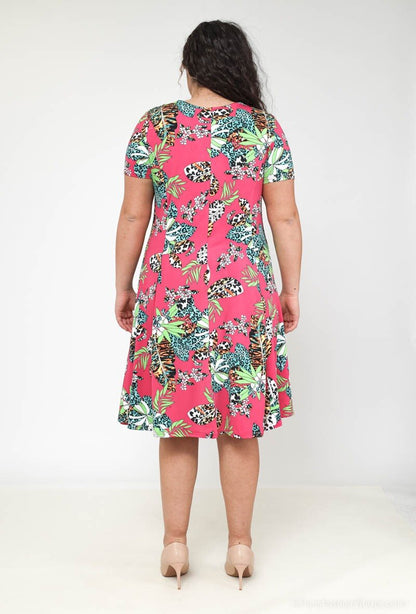 Plus Size Printed Dress för Styla och Bekvämlighet