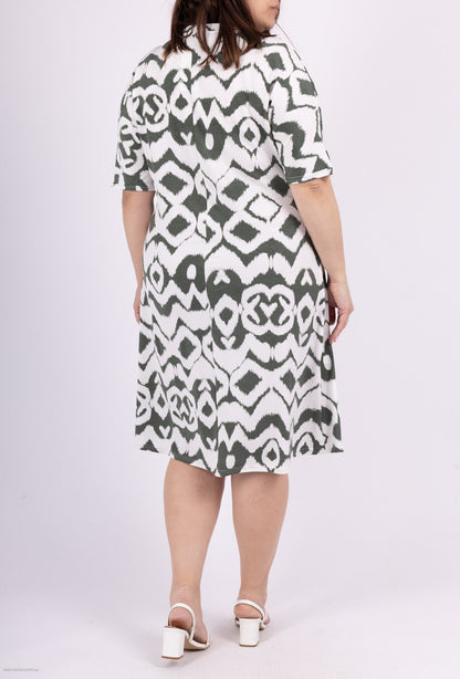 Plus Size Mönstrad Klänning