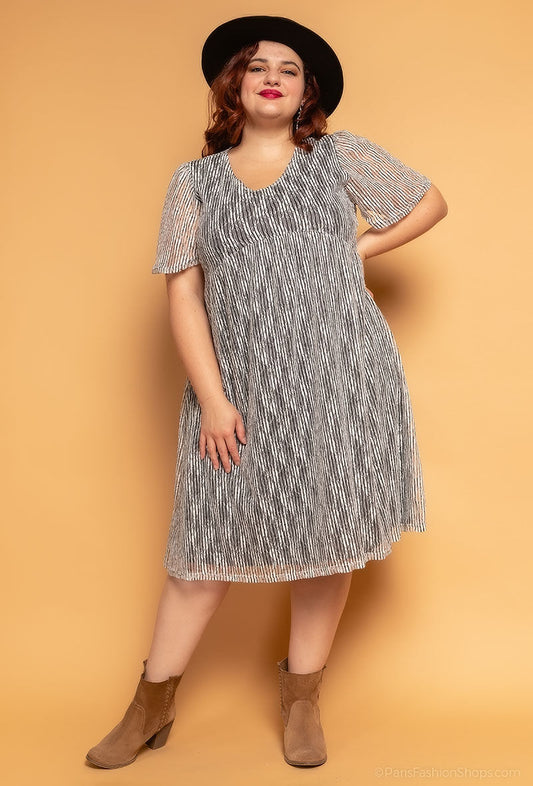 Plus Size Mönstrad Klänning