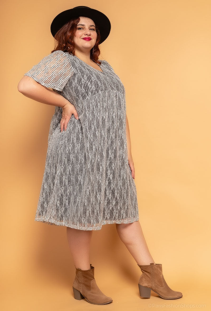 Plus Size Mönstrad Klänning