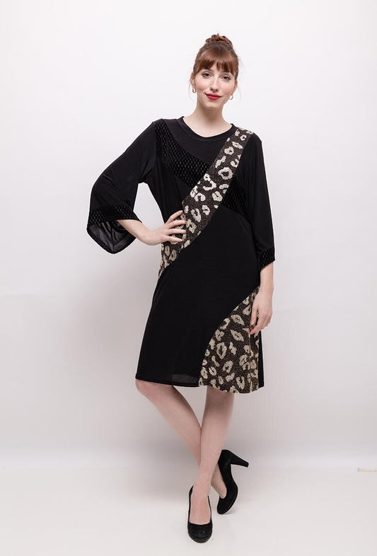Plus Size Leopard Shiny Dress