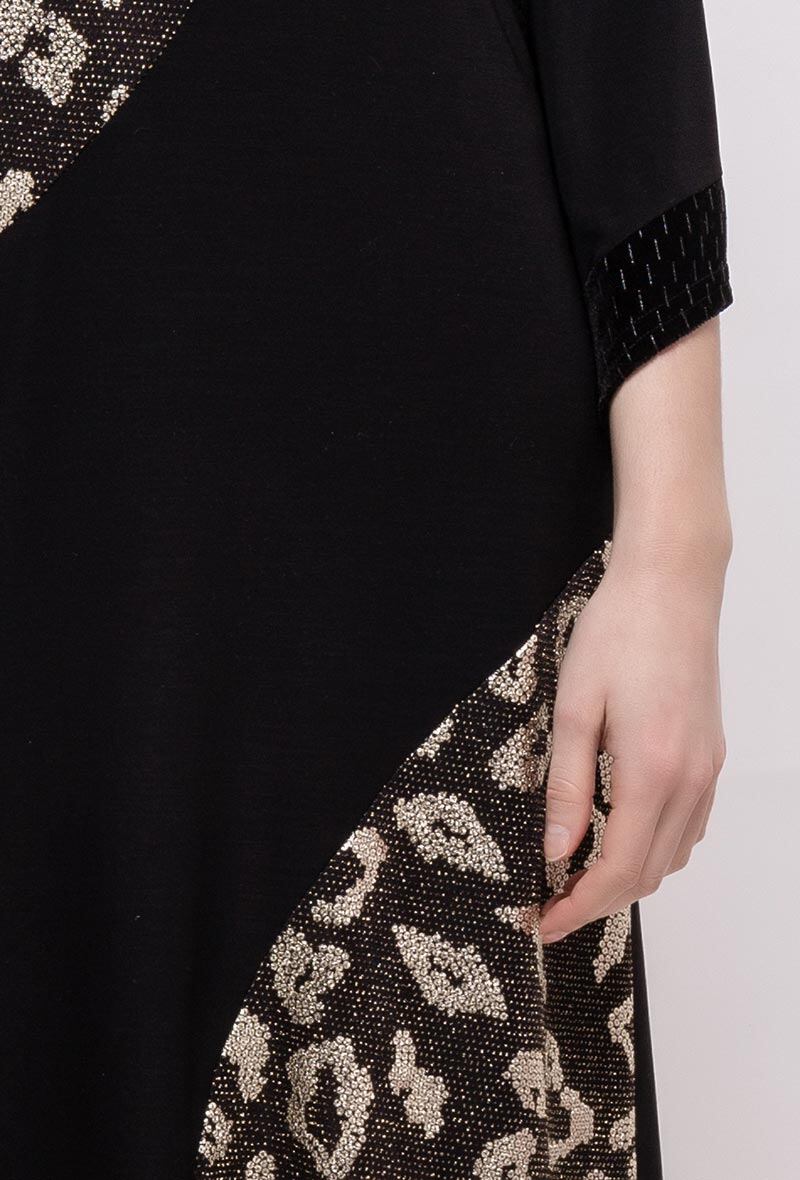 Leopard Shiny Dress i Plus Size