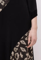Leopard Shiny Dress i Plus Size