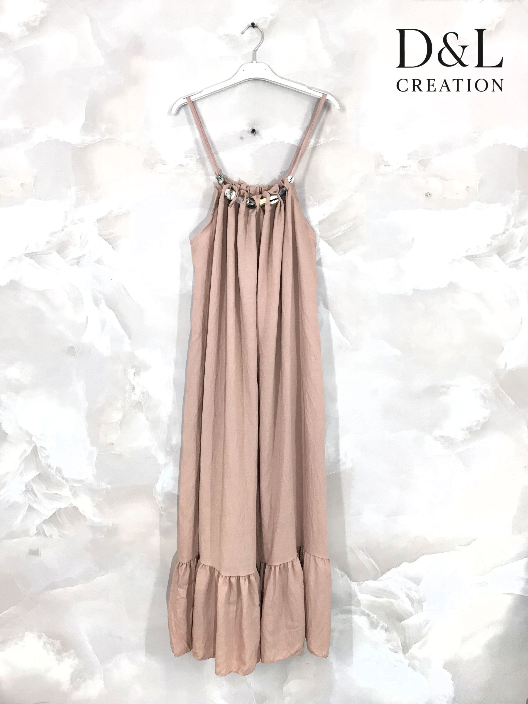 Plus Size Long dress with seashells sizes 38 to 54