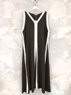 Plus Size Long two-tone flared dress size 38 to 52