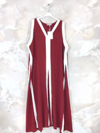 Plus Size Long two-tone flared dress size 38 to 52