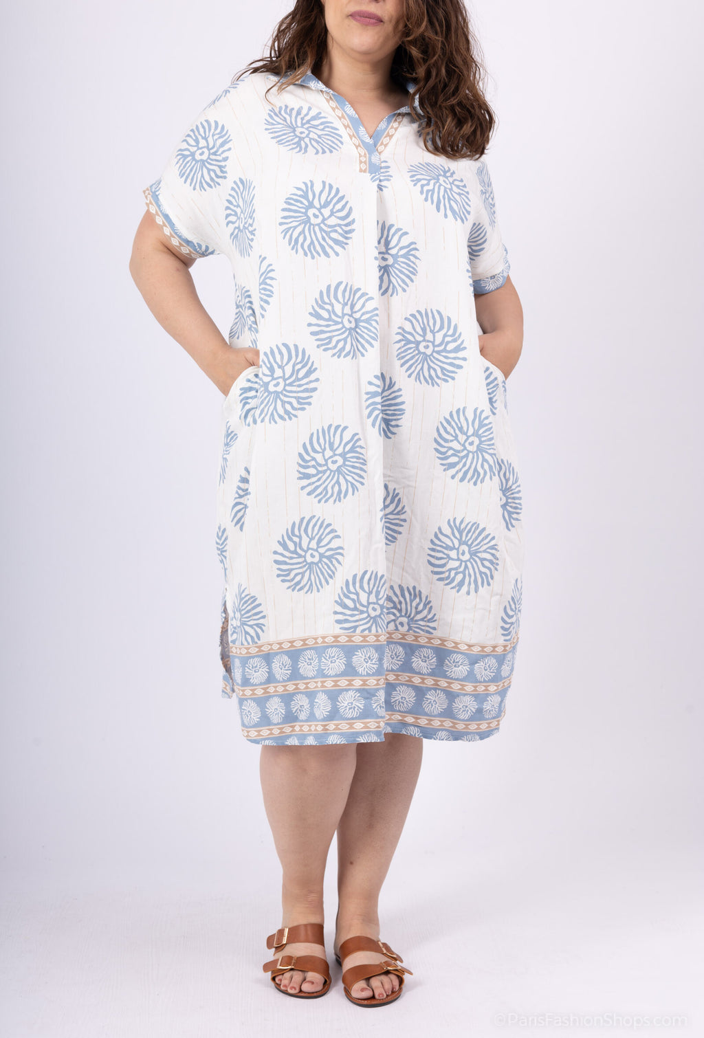 Plus Size Lång Klänning Dandelion Print T38 till T54