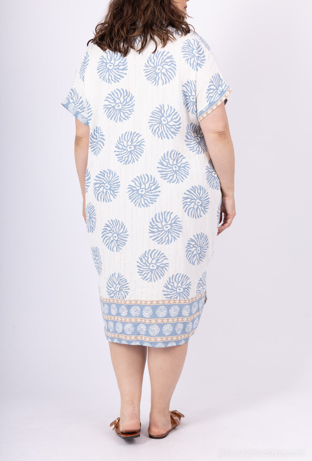 Plus Size Lång Klänning Dandelion Print T38 till T54