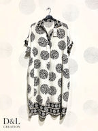 Plus Size Long Dress Colog Print Dandelion Print T38 at T54
