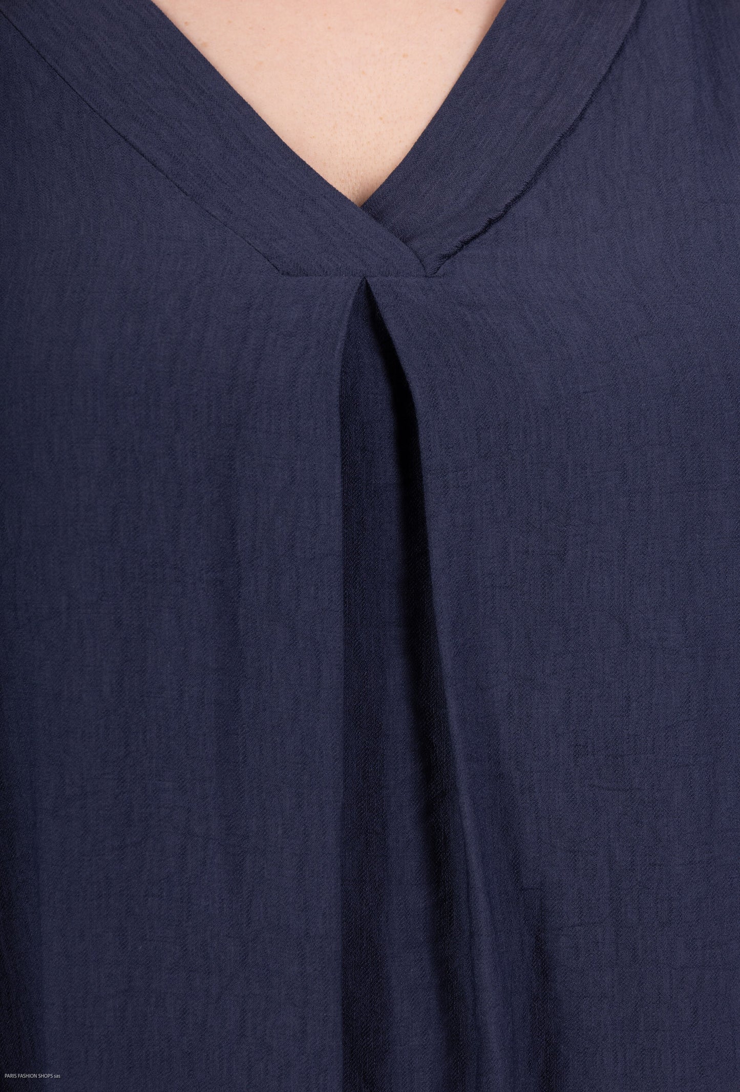 Plus Size Lång V-ringad Trapeze Klänning med 2 Fickor